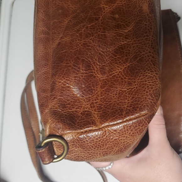 Patricia Nash Luzille Brown Leather Tote Backpack Distressed Leather Finish - Picture 12 of 16